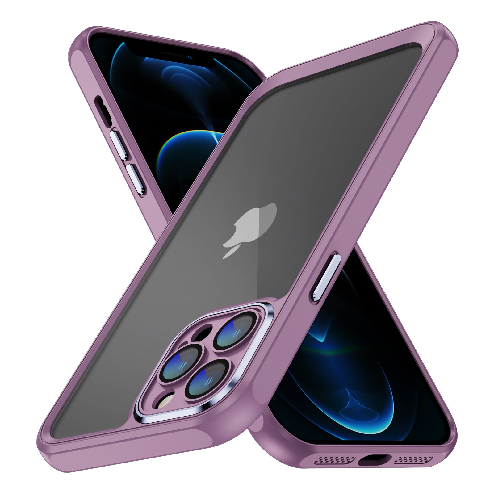For iPhone 12 Pro Acrylic Back Soft TPU Phone Case Precise Cutouts Clear Cover with Lens Protector For iPhone 12 Pro Acrylic Back Soft TPU Phone Case Precise Cutouts Clear Cover with Lens Protector
